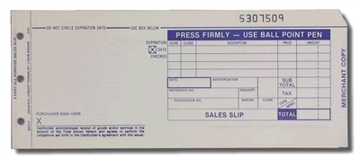 Card Machine Slip Example 3-Part Long Credit Card Sales Slips (Pack of 100) - $16.95 | Free Shipping